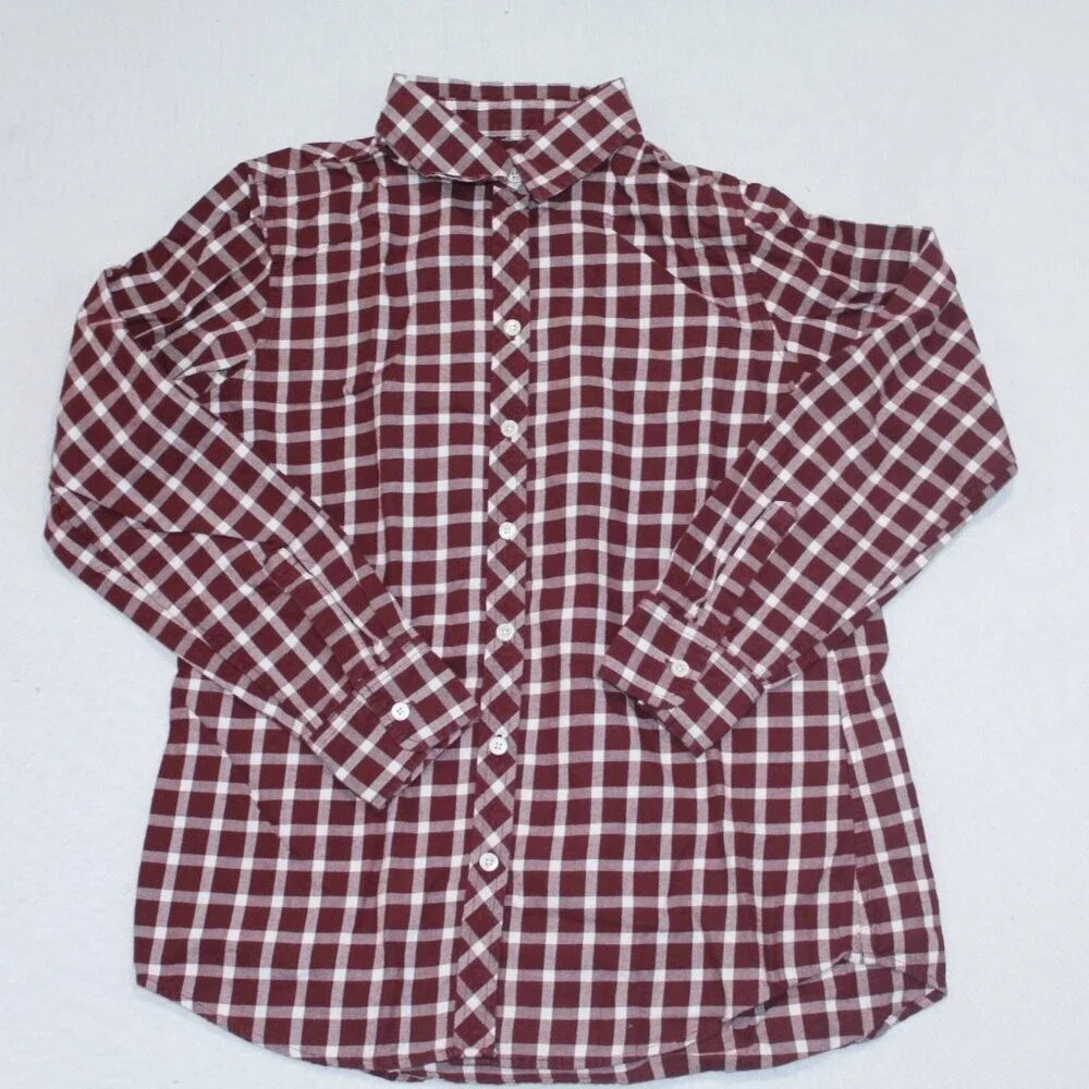Banana Republic Men Shirt Red Plaid Button Down Shirt Soft Wash Size Small